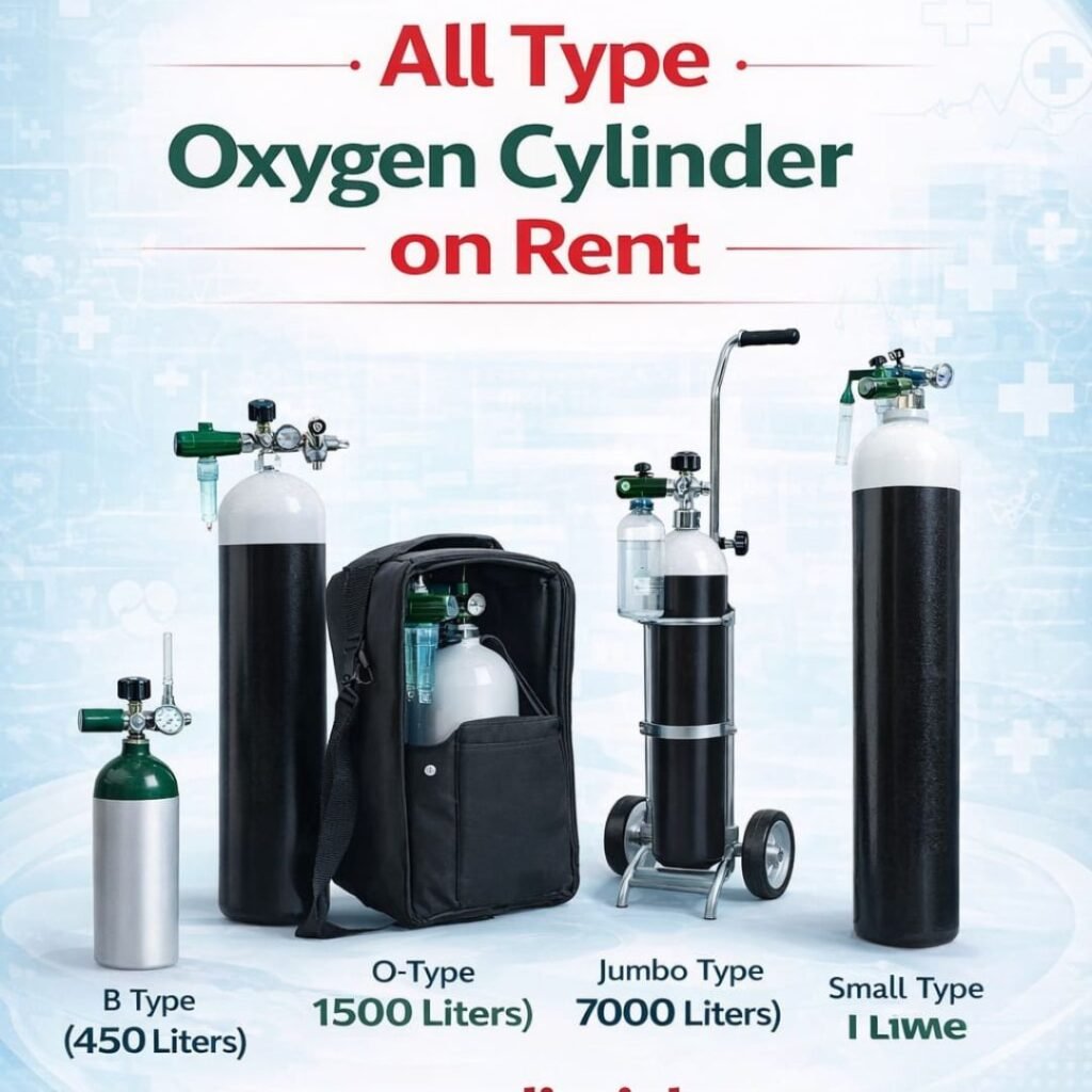 All Type Oxygen Cylinder on Rent – Safe & Reliable Oxygen Support at Home by Medimish