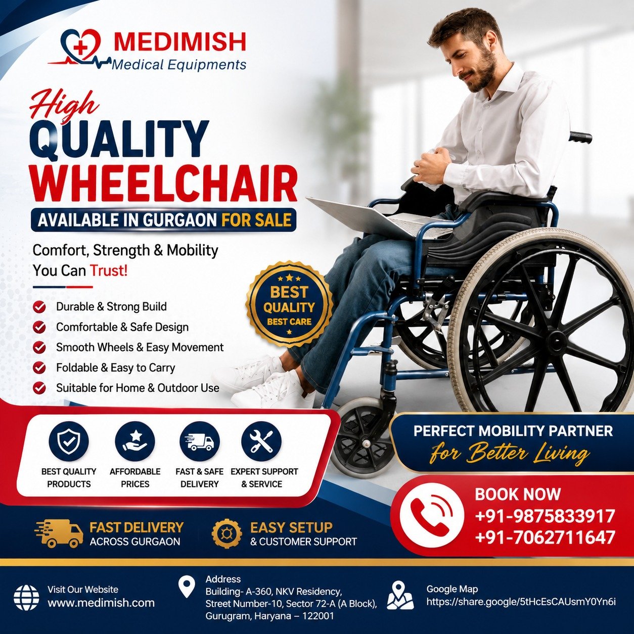 High quality wheelchair available in gurgaon