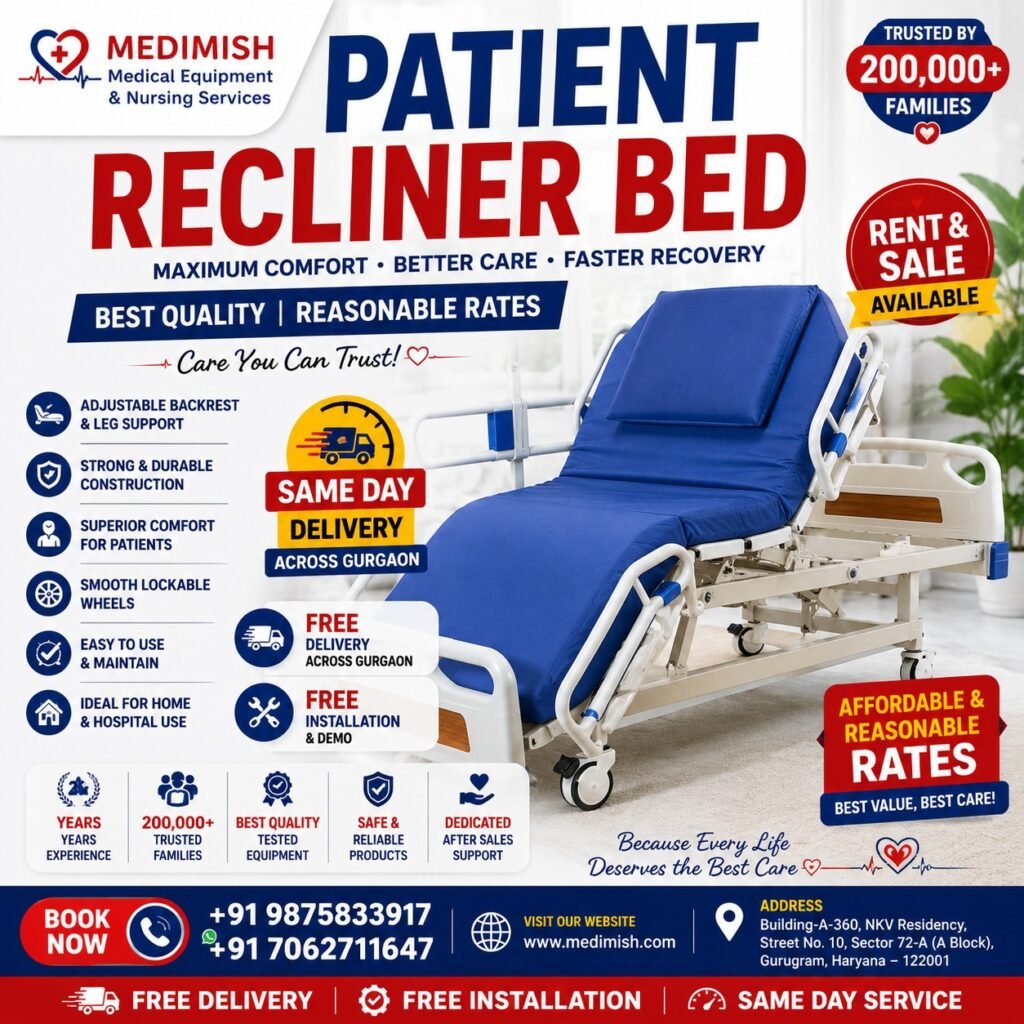 Patient Recliner Bed for Rent and Sale in Gurgaon