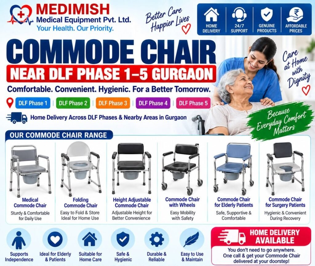 Commode Chair Near DLF Phase 1–5 Gurgaon | Home Delivery
