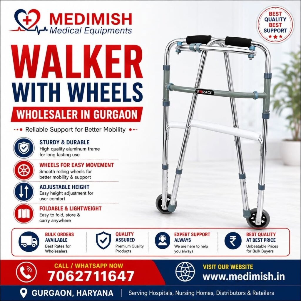 Walker with Wheels Wholesaler in Gurgaon | Buy Wheeled Walker for Adults & Elderly